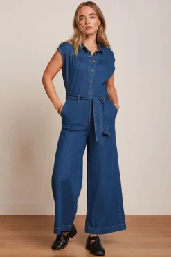 Amy Jumpsuit Chambray Denim Blue - King Louie