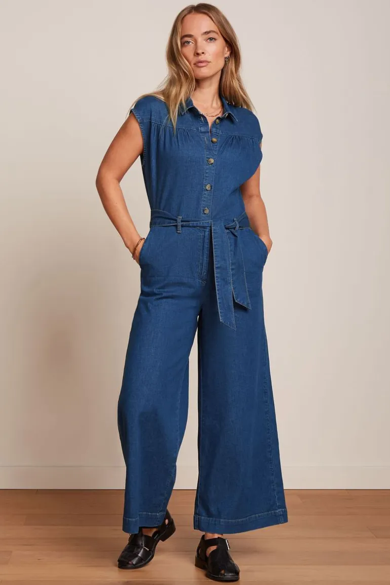 Amy Jumpsuit Chambray Denim Blue - King Louie