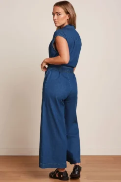 Amy Jumpsuit Chambray Denim Blue - King Louie