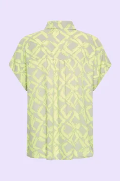 Blouse Short Sleeve Squares Fresh Lemon - Zilch