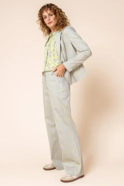 Blouse Short Sleeve Squares Fresh Lemon - Zilch