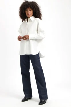 Blouse Steph Poplin Shirt Off White - Kuyichi