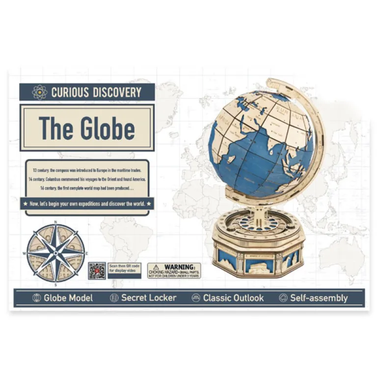 Bouwpakket 3D Houten Puzzel | Globe Earth Model
