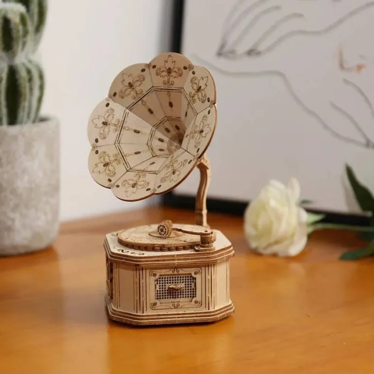Bouwpakket 3D Houten Puzzel | Gramaphone