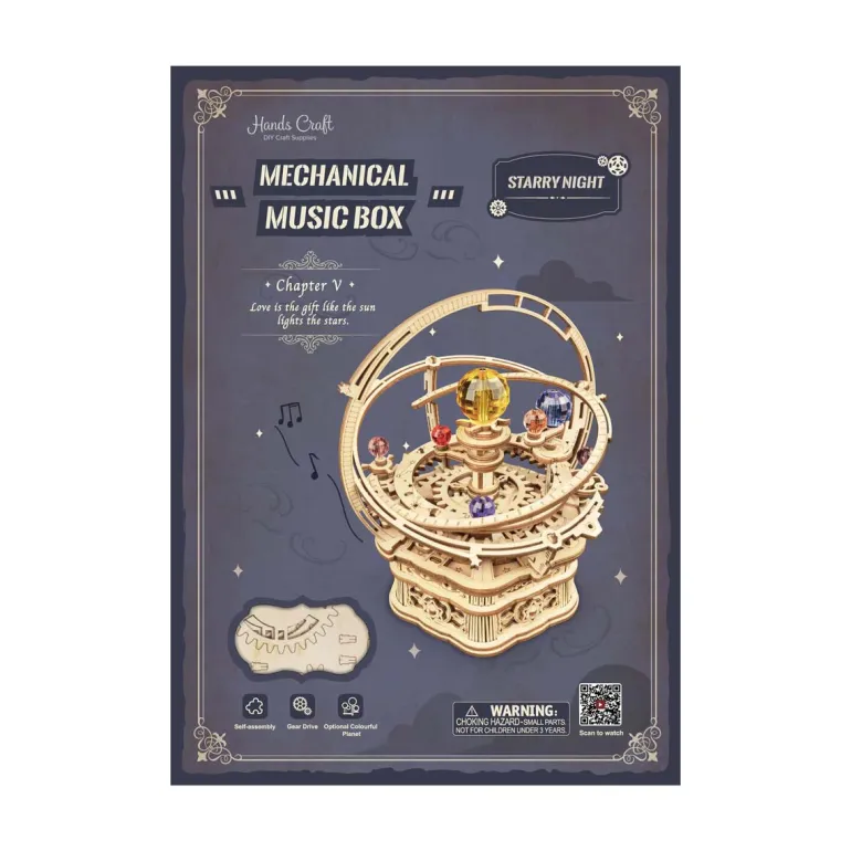 Bouwpakket Mechanical Music Box | Starry Night Planets
