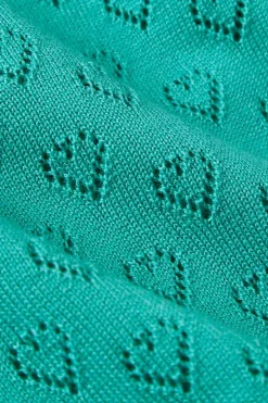 Cardi V Heart Ajour BCI Aqua Green - King Louie