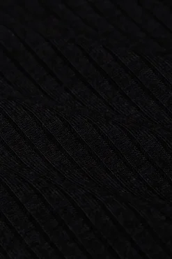 Carice V Top Uni Rib Black - King Louie