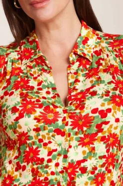 Carina Blouse Punch Fire Red - King Louie