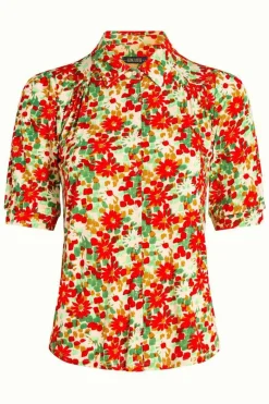 Carina Blouse Punch Fire Red - King Louie