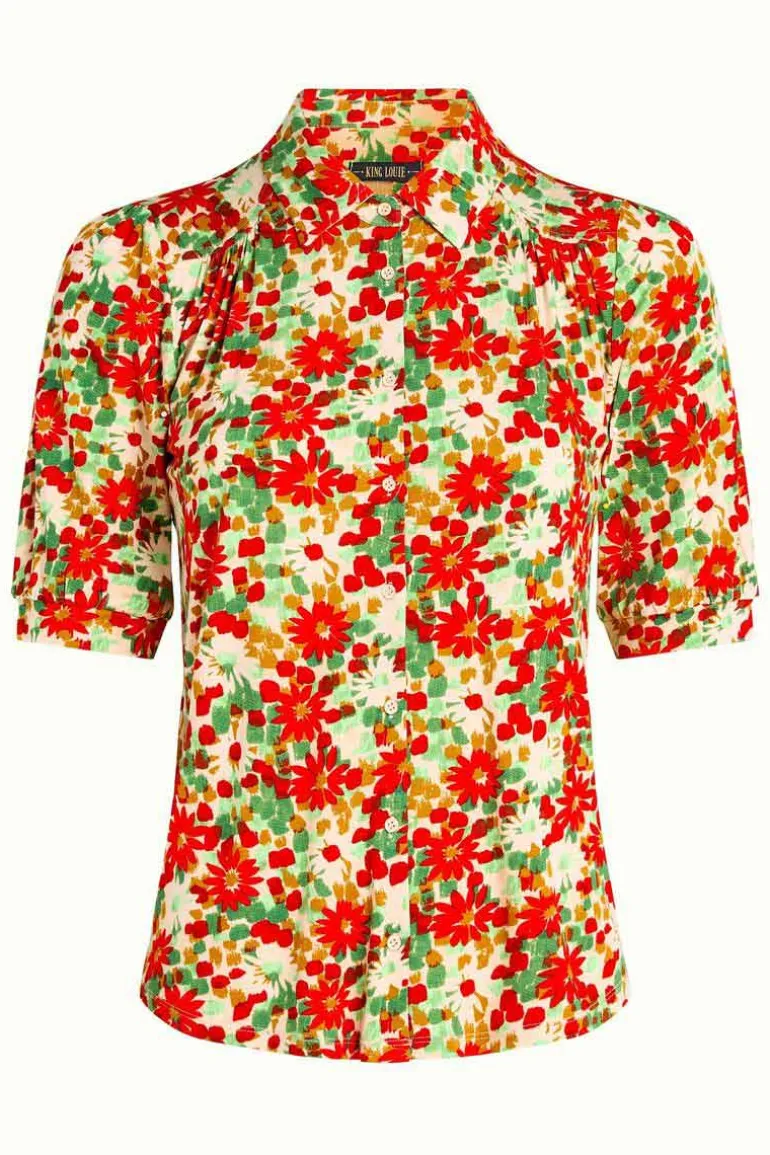 Carina Blouse Punch Fire Red - King Louie