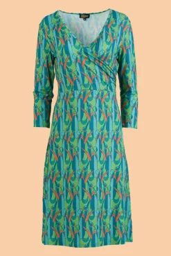 Chrissy Cross Dress 3/4 Sleeve Tulip Waltz - LaLamour