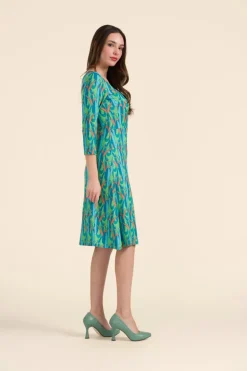 Chrissy Cross Dress 3/4 Sleeve Tulip Waltz - LaLamour