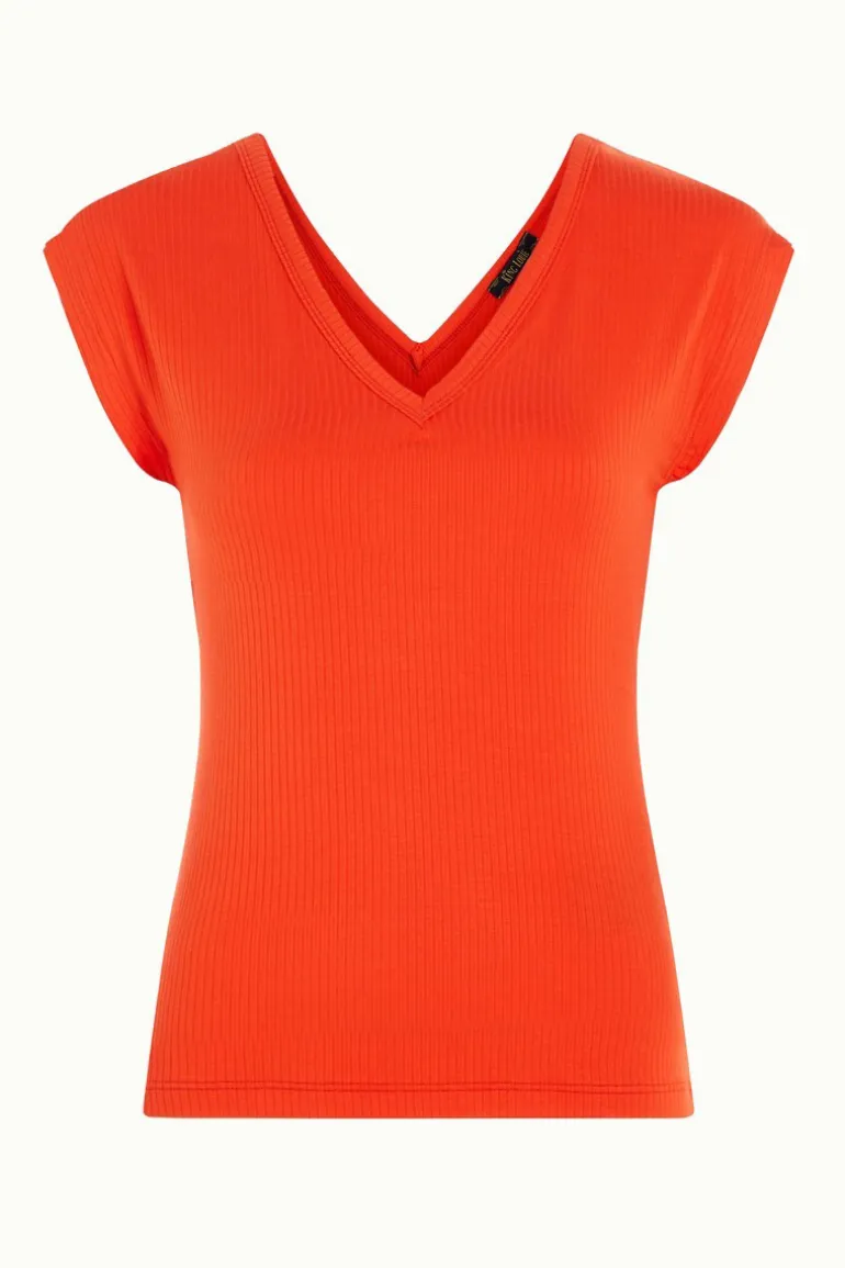 Double V Top Uni Rib Sun Orange - King Louie