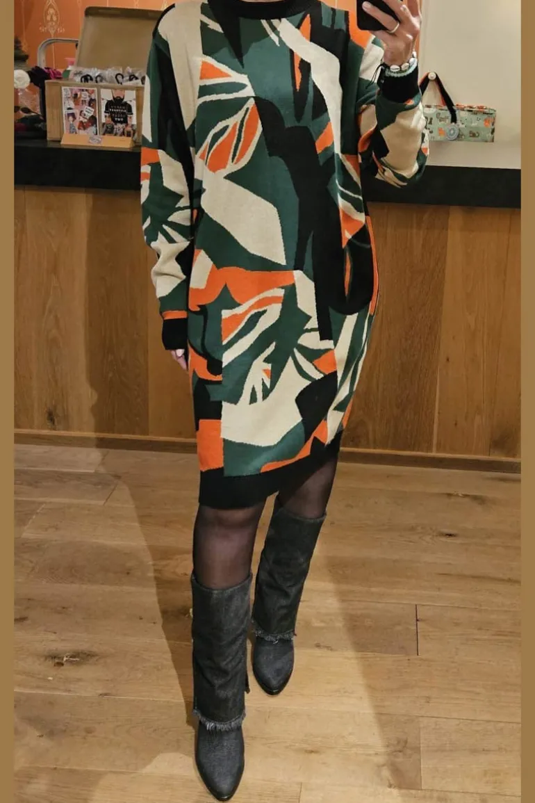Dress Sheela GRN/MULTI - Ato Berlin