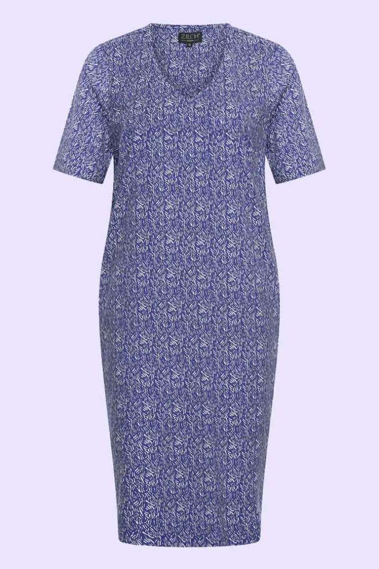 Dress V Neck Drizzle Royal Blue - Zilch