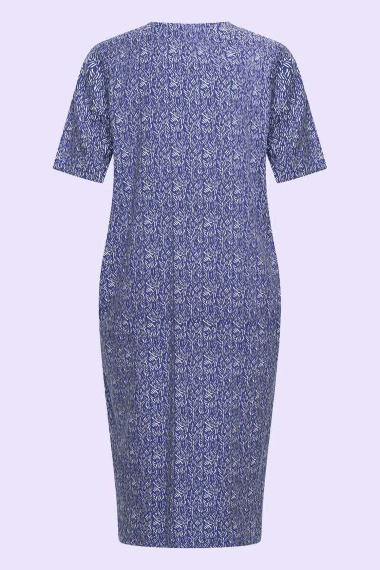 Dress V Neck Drizzle Royal Blue - Zilch