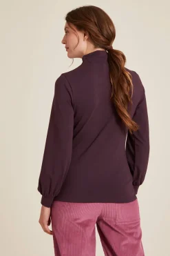 Feminine Jersey Blouse Plum - Tranquillo