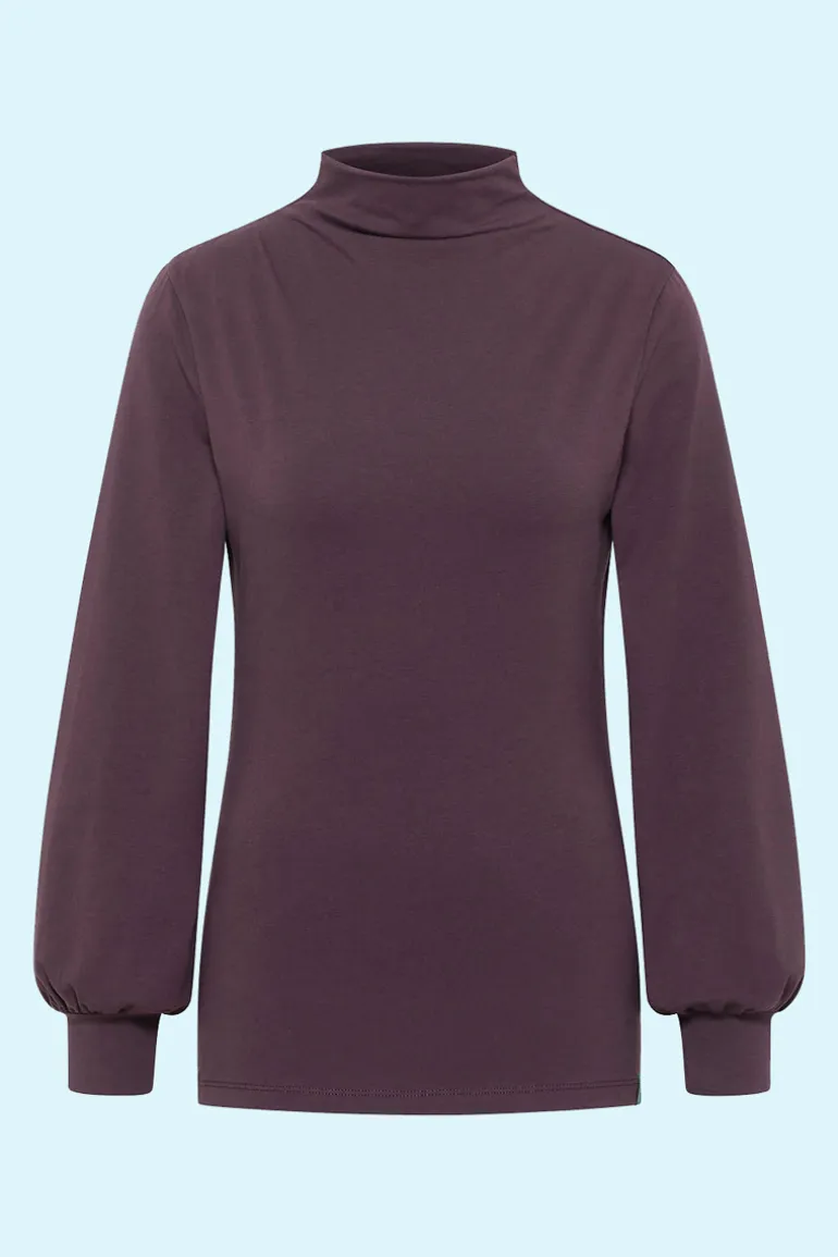 Feminine Jersey Blouse Plum - Tranquillo