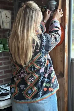 Jacket Suzani Embroidery Cotton - ToutVintage