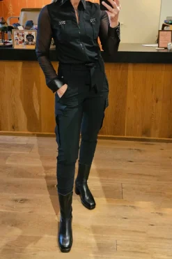 Jumpsuit Zipper Voile Sleeve Black 600/01/001 - Zip73