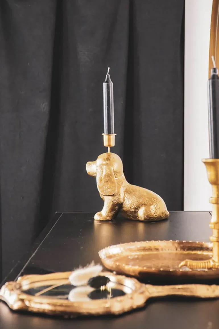 Kandelaar Goud Hondje