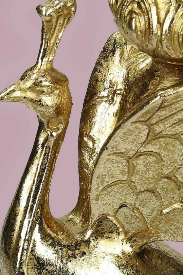 Kandelaar Peacock Polyresin Gold