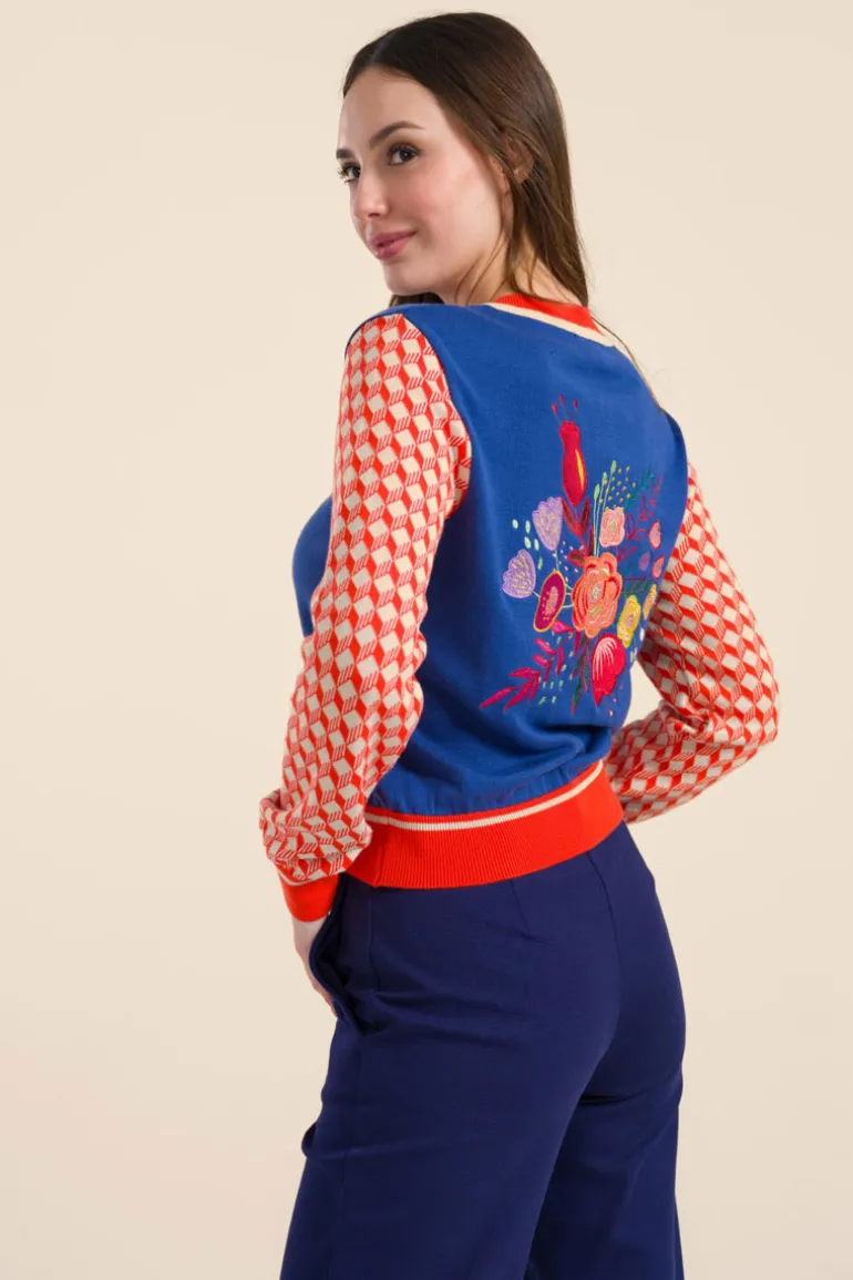 Knitted Cardigan Long Sleeve Dazzling Blue - LaLamour