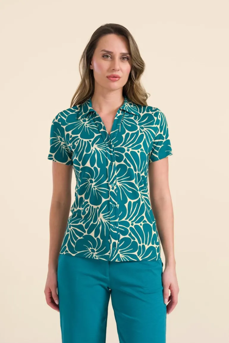 Lena Blouse Short Sleeve Flower Lake - LaLamour
