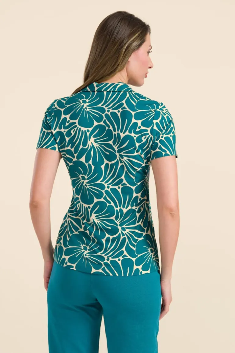 Lena Blouse Short Sleeve Flower Lake - LaLamour