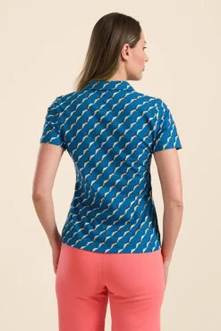 Lena Blouse Short Sleeve Swallow Migration - LaLamour