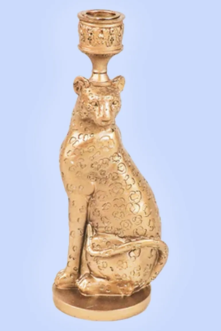 Leopard Kandelaar Gold