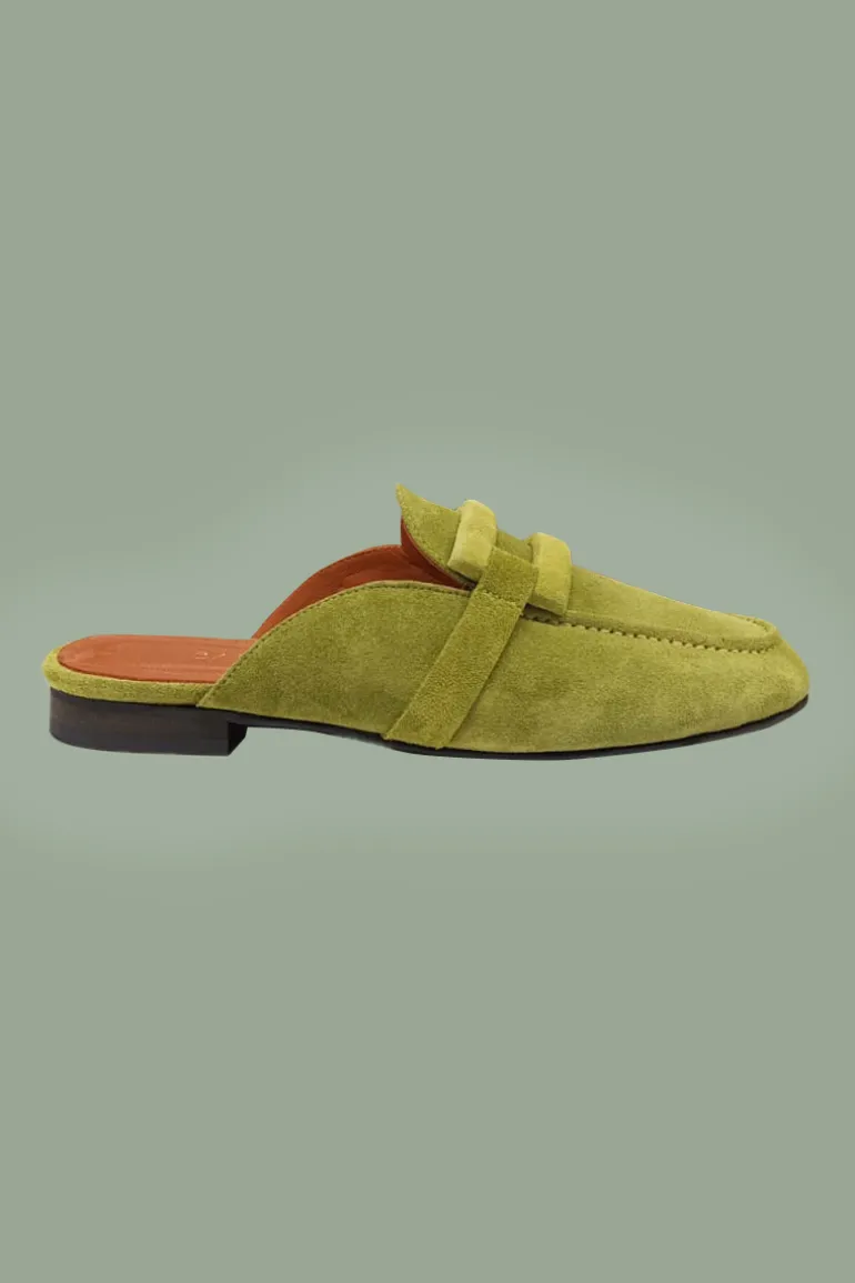 Leren Muiltje Indy Lime Groen - Babouche
