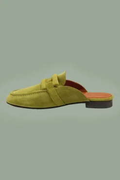 Leren Muiltje Indy Lime Groen - Babouche