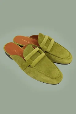 Leren Muiltje Indy Lime Groen - Babouche