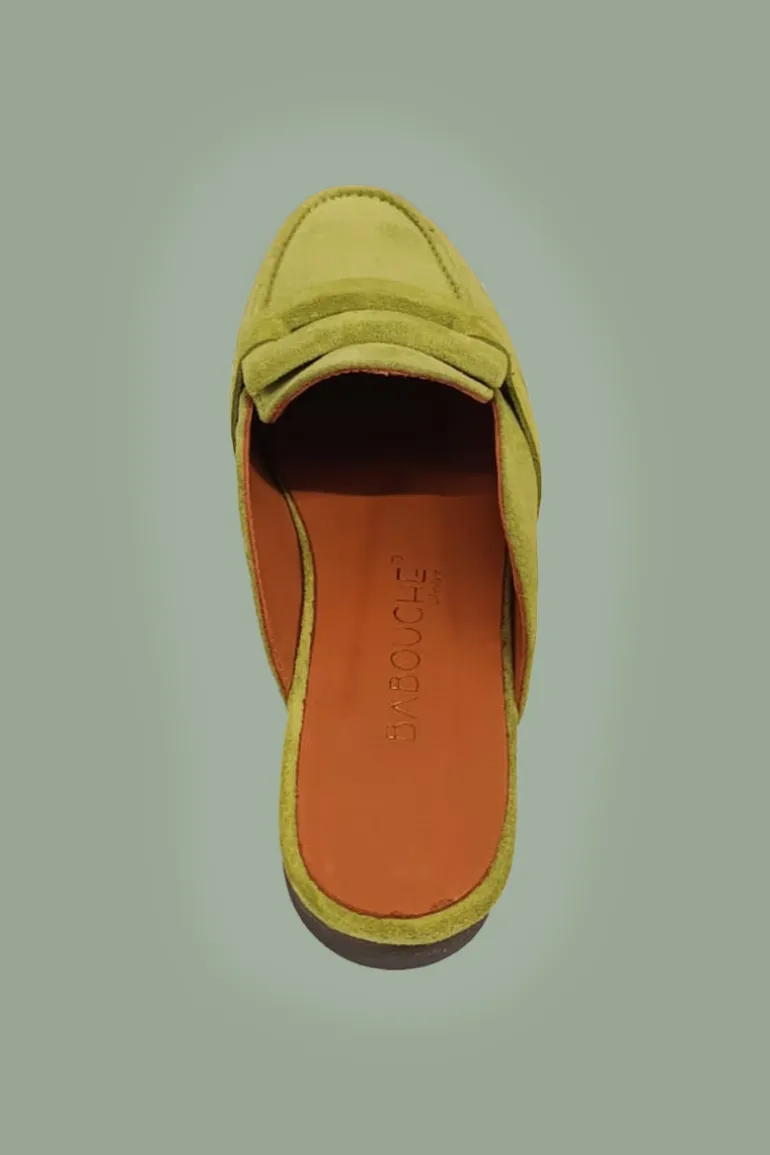 Leren Muiltje Indy Lime Groen - Babouche