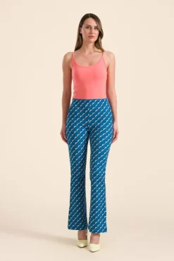 Lieke Flared Pants Swallow Migration - LaLamour