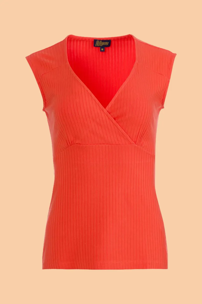Monroe Top Rib Orange Red - LaLamour