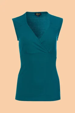 Monroe Top Rib Petrol Blue - LaLamour