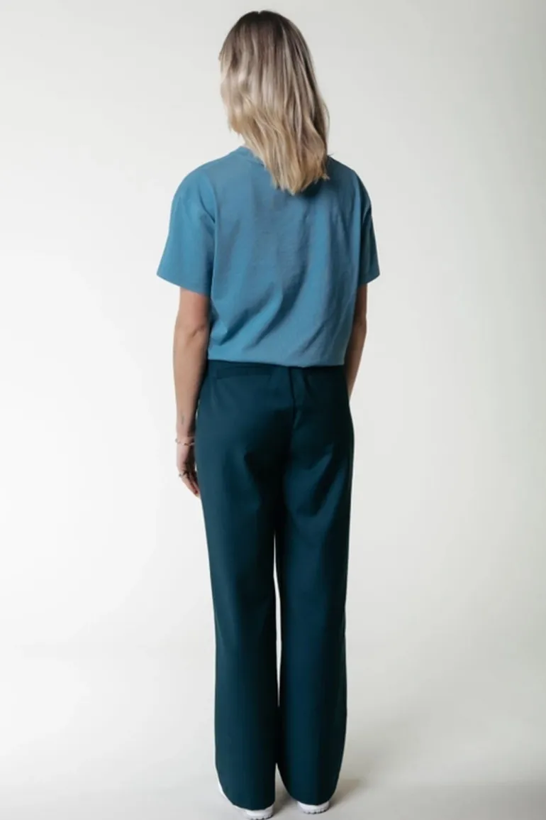Pants Rus Straight Pants Pine Green - Colourful Rebel