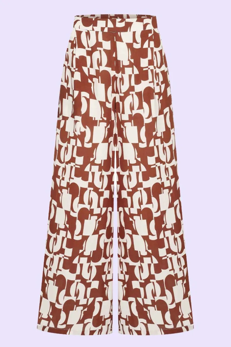 Pants Wide Abstract Pecan - Zilch