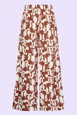 Pants Wide Abstract Pecan - Zilch
