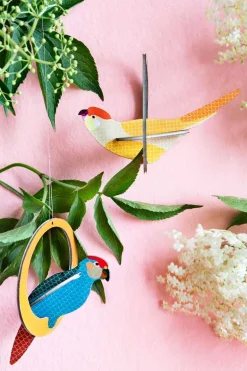 Pop Out Card Swinging Parakeets - Studio ROOF