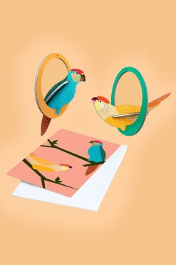 Pop Out Card Swinging Parakeets - Studio ROOF