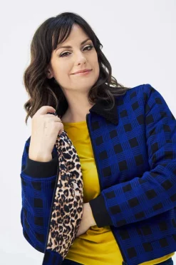 Rebel Riffmaster Jacket Checker Blue - Mademoiselle Yu00e9Yu00e9