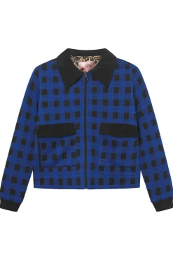 Rebel Riffmaster Jacket Checker Blue - Mademoiselle Yu00e9Yu00e9