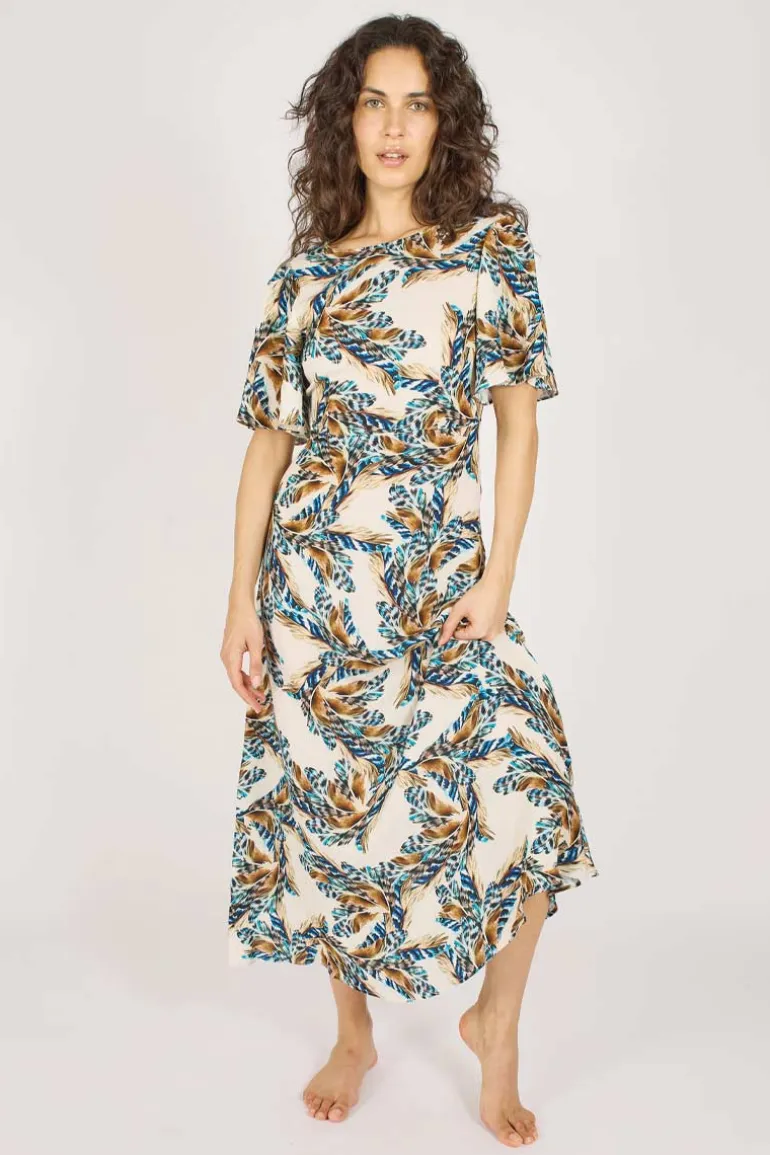 Rene Dress Cream Feathers - Traffic People