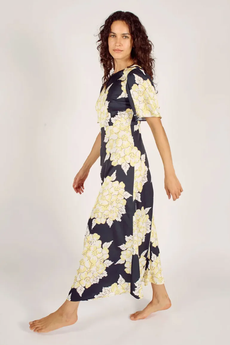 Rene Dress Navy Blooming Lovely - Traffic People