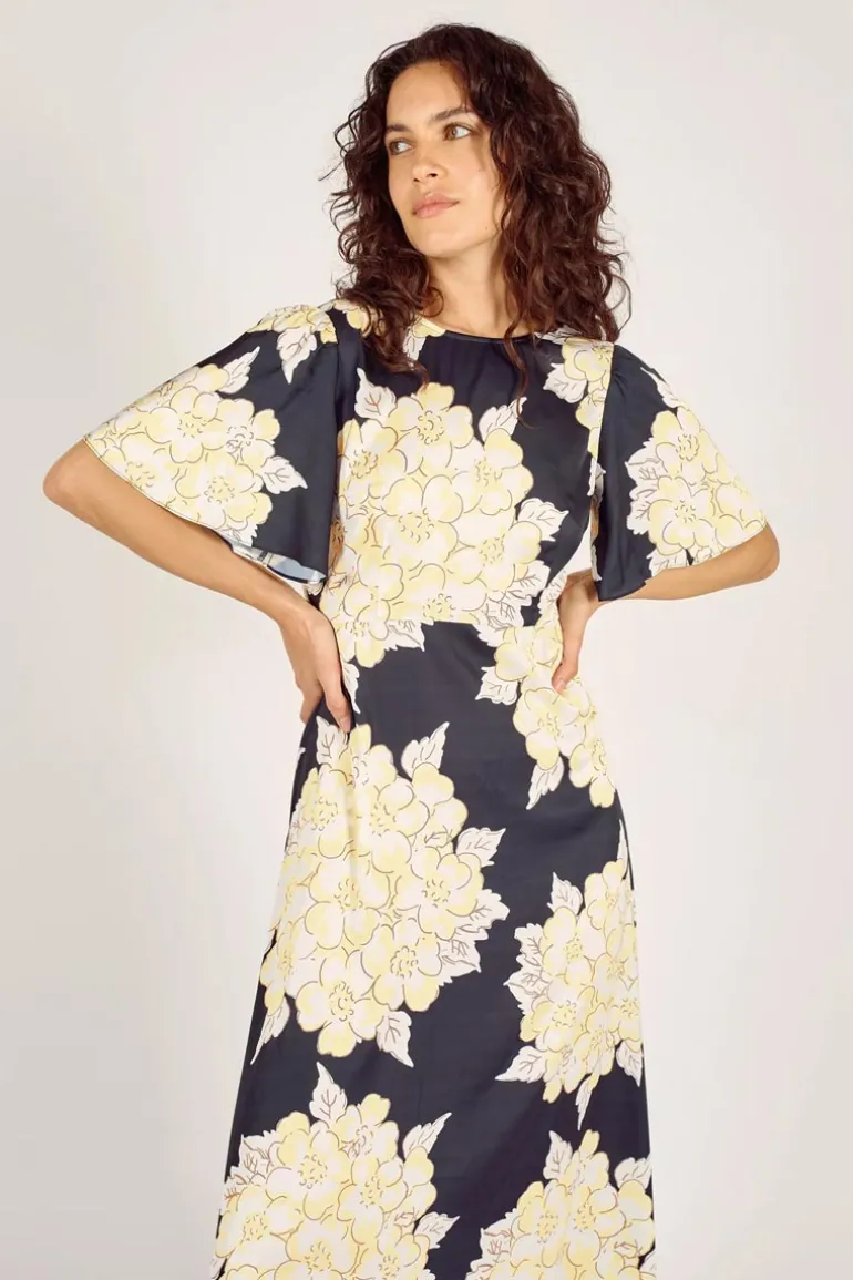 Rene Dress Navy Blooming Lovely - Traffic People