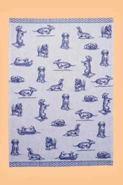 Theedoek Teckel Nhaan - Heinen Delfts Blauw