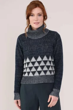 Triangle Roll Neck Jumper Raven - Nomads
